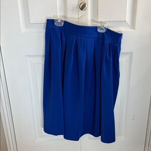 Pleated A-Line Skirt in Cobalt Blue